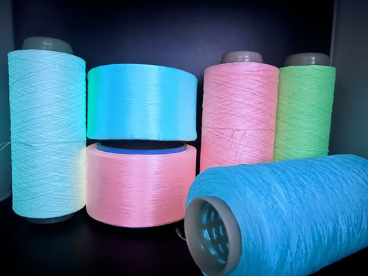 Polyester Floresan örgü iplik Beyaz ayakkabılar Yukarı Parlak