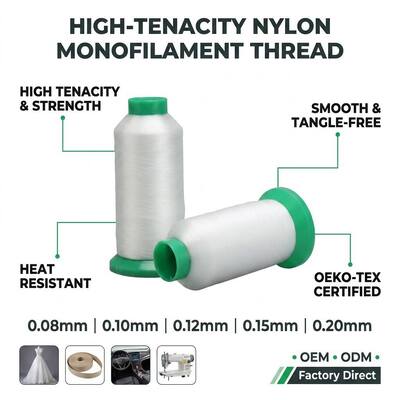 60D 80D 100D 0.10MM 0.12MM 0.14MM Monofilament İplik Naylon Polyester PP PE Dokuma Bant Nakış Fabrika Toptan Satış İçin